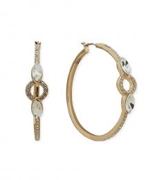 DKNY Golden Stone Hoop Earrings
