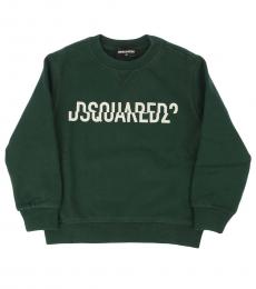 Little Boys Green Crewneck Sweatshirt