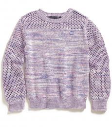 Calvin Klein Girls Purple Marled Contrast Sweater