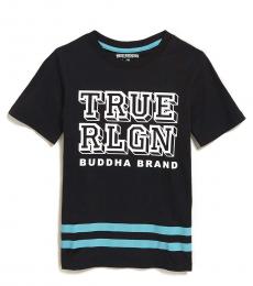 True Religion Boys Black Block Letter T-Shirt