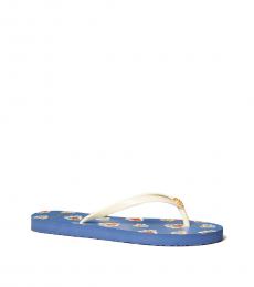 Tory Burch Ivory Palais Ditsy Print Flip Flops