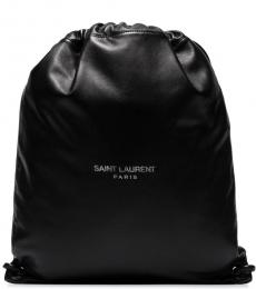 Black Drawstring Large Backpack