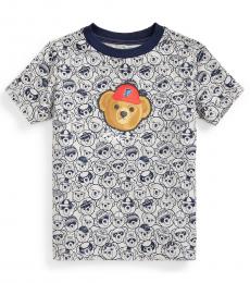 Ralph Lauren Little Boys Heather P Wing Polo Bear T-shirt