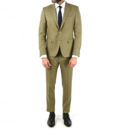 Corneliani Olive   Wool Single Breasted Reset Suit