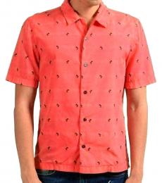 Just Cavalli Peach Button Front Casual Shirt