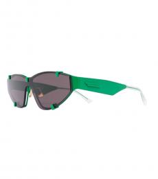 Bottega Veneta Green Logo-Plaque Tinted Sunglasses