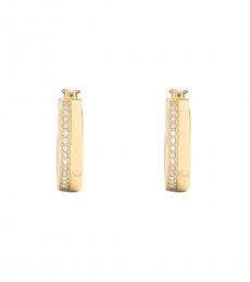Coach Golden Pave Hoop Earrings