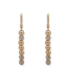 DKNY Golden Crystal Pave Ball Linear Earrings