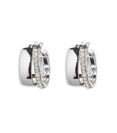 Ralph Lauren Silver Pave Split Hoop Earrings