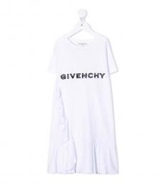 Givenchy Girls White Cotton Logo Dress
