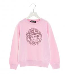 Versace Girls Pink Cristal Medusa Sweatshirt