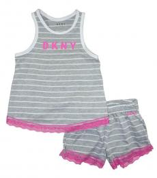 DKNY 2 Piece Tank/Shorts Set (Little Girls)