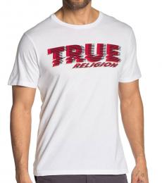 True Religion White Distorted Ripple T-Shirt