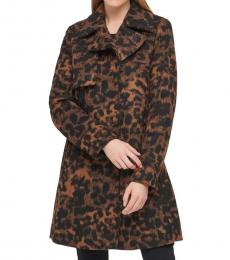 Karl Lagerfeld Leopard Print Exploded Leopard-Print Coat