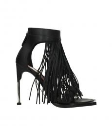 Alexander McQueen Black Fringes Front Heels