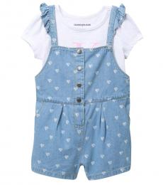 Calvin Klein 2 Piece Top/Coveralls Set (Little Girls)