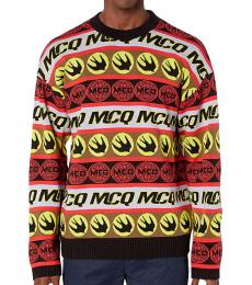McQ Alexander McQueen Multicolor Tape Crew Neck Sweater