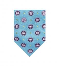 Ted Baker Blue Alternating Floral & Dot Silk Tie