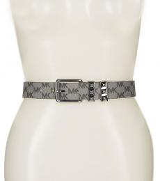 Michael Kors Light Grey Logo Pyramid Stud Belt