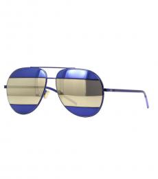Christian Dior Shiny Blue-Ivory Mirror Sunglasses