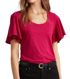 Ralph Lauren Bright Fuchsia Cotton Scoopneck Tee