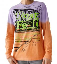 True Religion Orange Long Sleeve Graphic T-Shirt