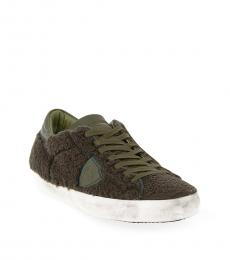 Philippe Model Green Leather Paris Sneakers
