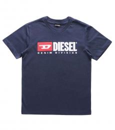 Boys Blue Crewneck TJUSTDIVISION T-Shirt