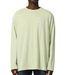 Kenzo Neon Green Embroidered Tiger Long Sleeve T-Shirt