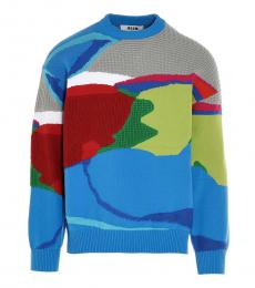 MSGM Multicolor All-Over Jacquard Sweater