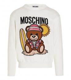 Moschino White Teddy Sweater