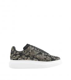 Alexander McQueen White Silver Larry Oversized Low Top Sneakers