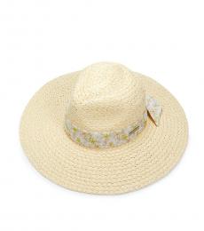 Vince Camuto Off White Lala Tie Band Panama Hat