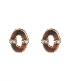 Ralph Lauren Golden Brown Stud Earrings