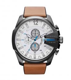 Brown Mega Chief White Dial Watch