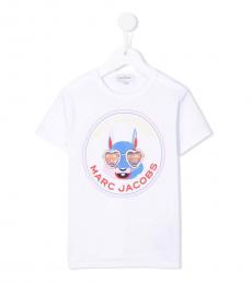 Little Marc Jacobs Girls White Cotton Logo T-Shirt