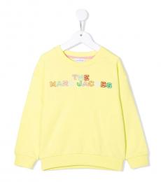 Little Marc Jacobs Girls Yellow Cotton Sweatshirt