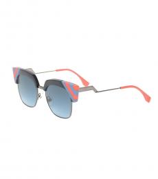 Blue Stripe Square Sunglasses