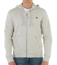 True Religion Grey Logo Full Hoodie Jacket