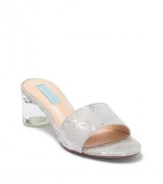 Betsey Johnson Silver Snake Print SB Alani Heels