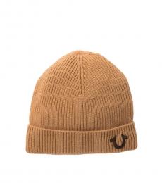 True Religion Wheat Brown New Ribbed Beanie