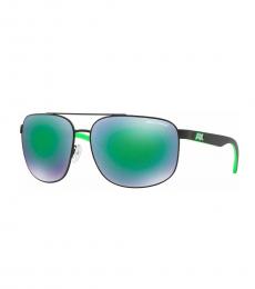 Armani Exchange Black-Green Square Sunglasses