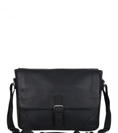 Ben Sherman Black Premium Large Messenger Bag
