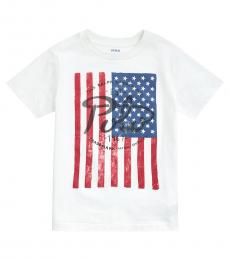 Ralph Lauren Little Boys White Flag T-Shirt