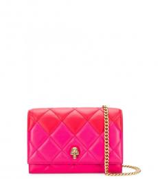 Alexander McQueen Pink & Red Skull Mini Crossbody