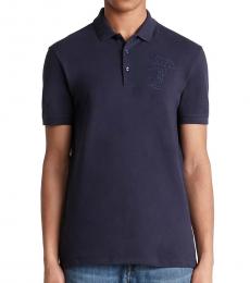 Versace Collection Blueprint Medusa Logo Embroidery Polo