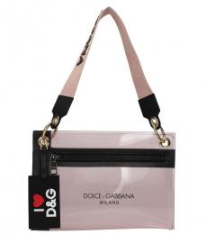 Dolce & Gabbana Pink Logo Strap Medium Shoulder Bag