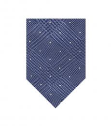 Michael Kors Slate Blue Glen Check With Dot Tie