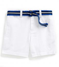 Ralph Lauren Baby Boys White Belted Chino Shorts