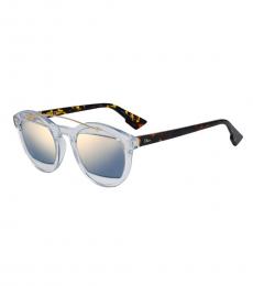 Christian Dior Crystal Dark Havana Round Sunglasses